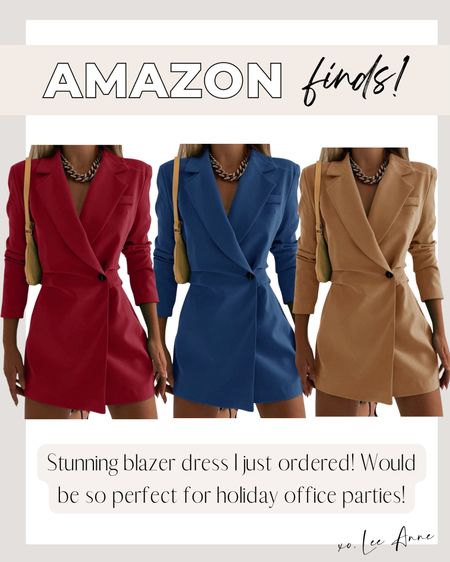 Stunning Amazon blazer dress! #founditonamazon

#LTKHoliday #LTKstyletip #LTKunder50