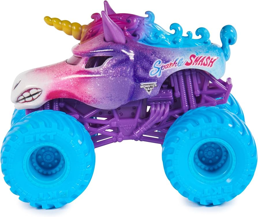 Monster Jam, Official Sparkle Smash Monster Truck, Die-Cast Vehicle, 1:64 Scale, Kids Toys for Bo... | Amazon (US)