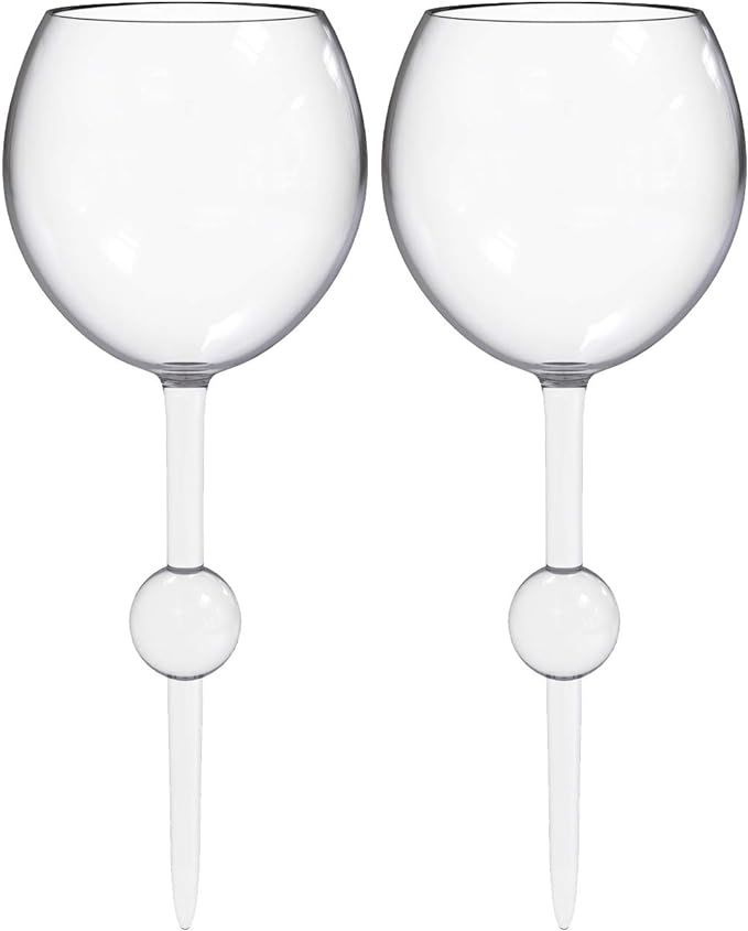 The Beach Glass - TWO PACK Original Floating Wine Glass - Acrylic and Shatterproof Beer, Cocktail... | Amazon (US)