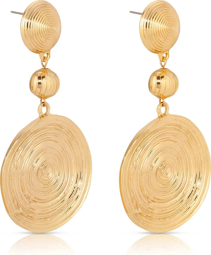 Textured Disc Drop Earrings | Nordstrom