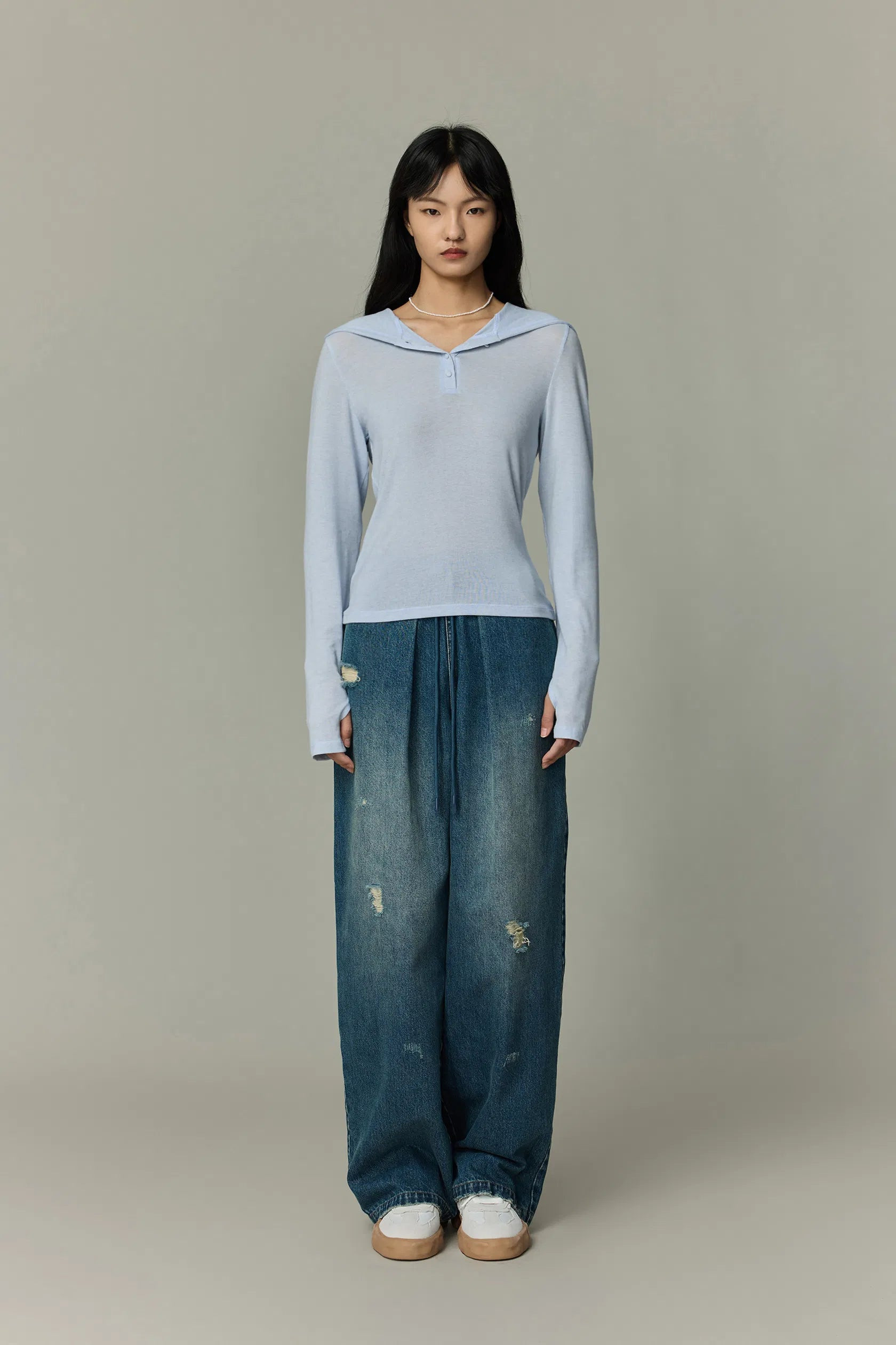 Judith Elastic Waist Jeans in Cotton Denim | Fabrique