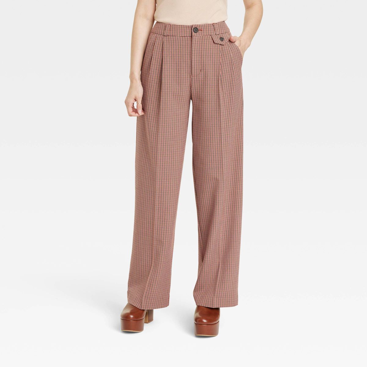 Women's High-Rise Relaxed Fit Full Length Baggy Wide Leg Trousers - A New Day™ | Target