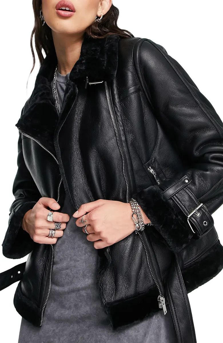 Topshop Faux Leather Biker Jacket | Nordstrom | Nordstrom