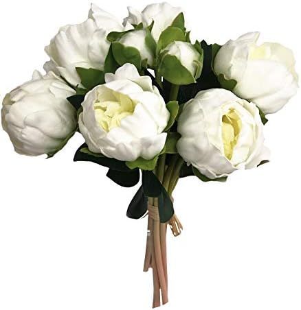 Angel Isabella, LLC Real Touch Peony Bouquet - 6 Blooms 2buds PU Life-Like Realistic Touch Artifi... | Amazon (US)