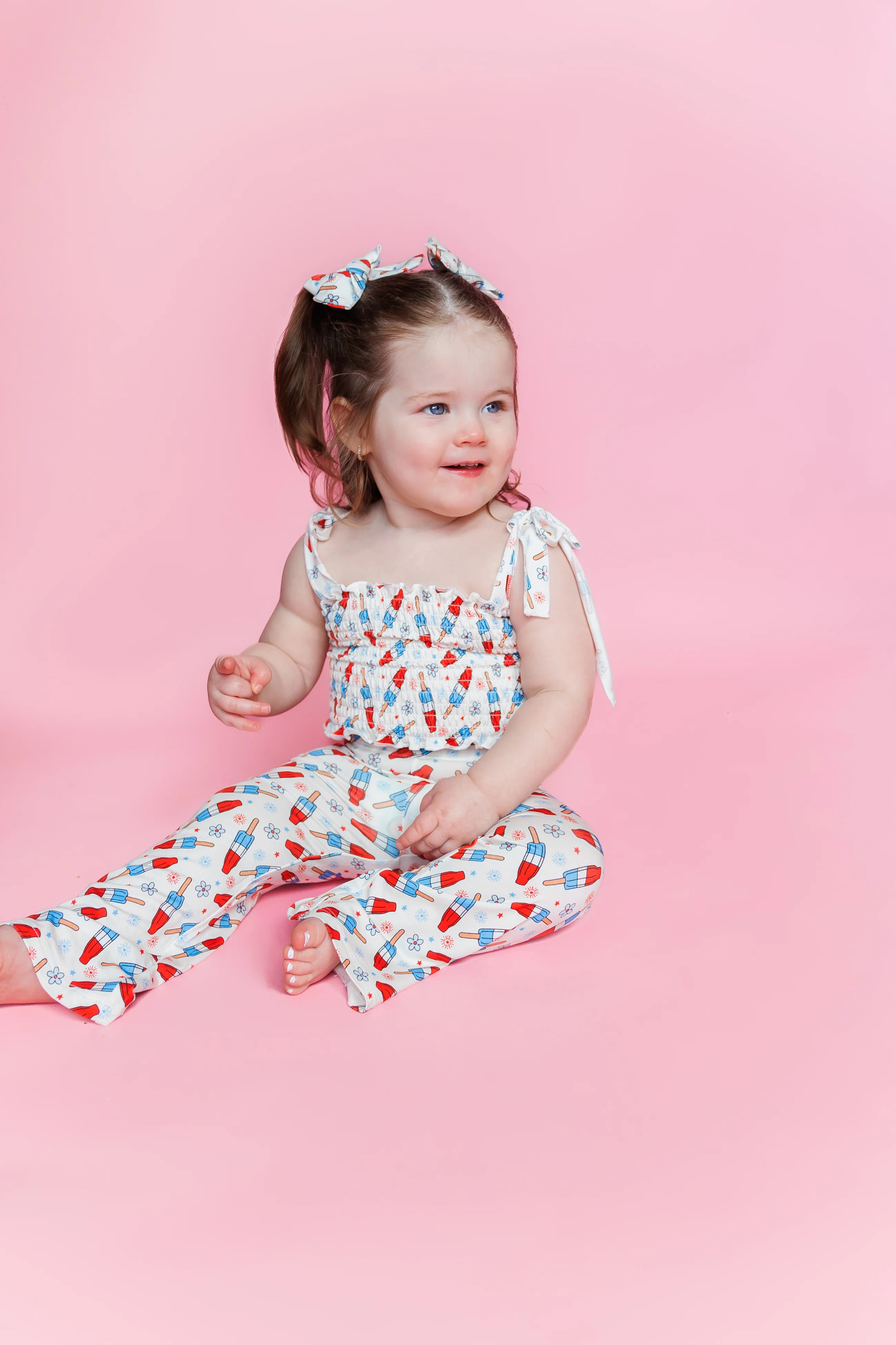 LITTLE MISS FIRECRACKER DREAM SMOCKED FLARE SET | Dream Big Little Co.