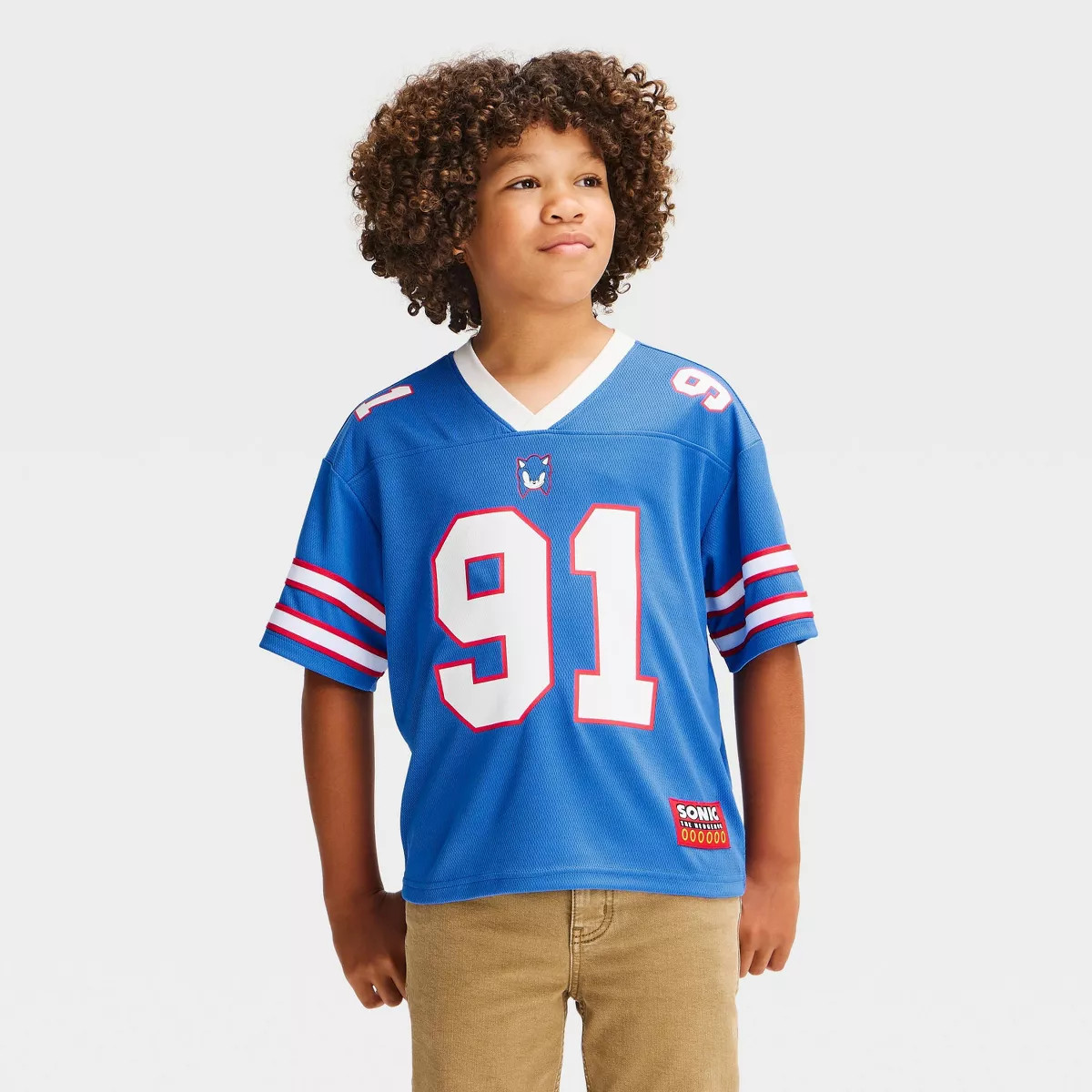 Boys' Sonic the Hedgehog Football Jersey - Blue XS | Target