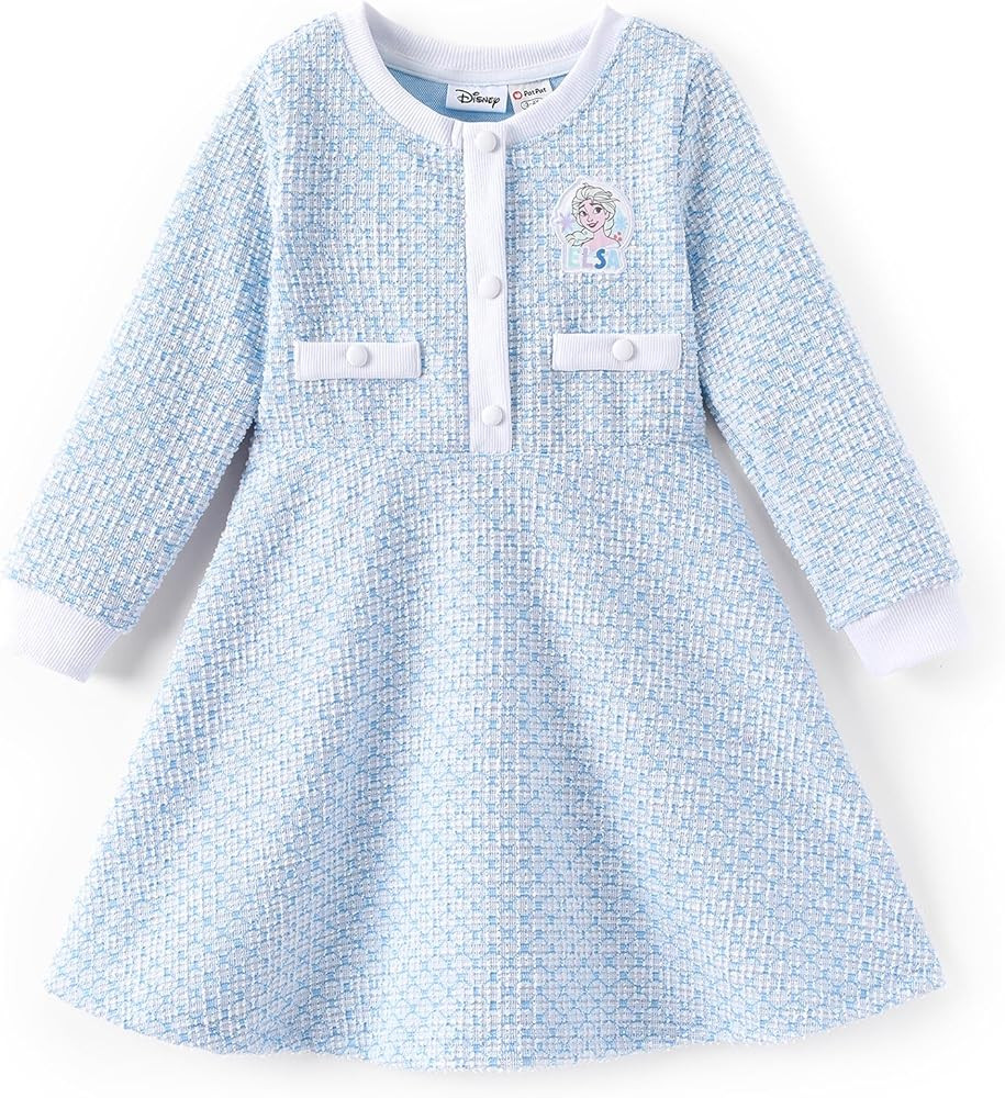 Disney Frozen Elsa Minnie Mouse Princess Girls Dress Long Sleeve Midi Knit Button Front Fashion F... | Amazon (US)
