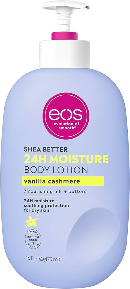 eos Shea Better Body Lotion- Vanilla Cashmere, 24-Hour Moisture Skin Care, Lightweight & Non-Grea... | Amazon (US)