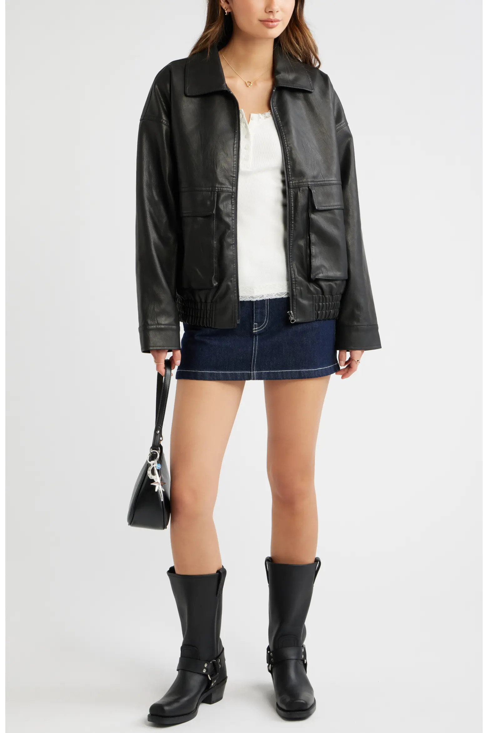 Relaxed Faux Leather Jacket (Women) | Nordstrom | Nordstrom