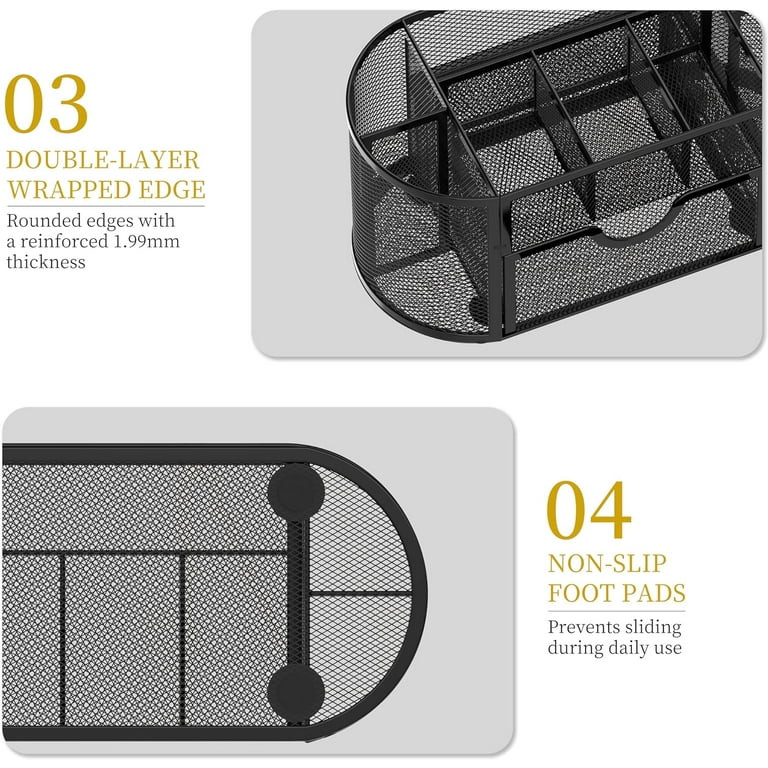 INTIGE Small Mesh Desk Organizer with Drawers, Desk Accessories with 9 Compartments, Makeup Organ... | Walmart (US)