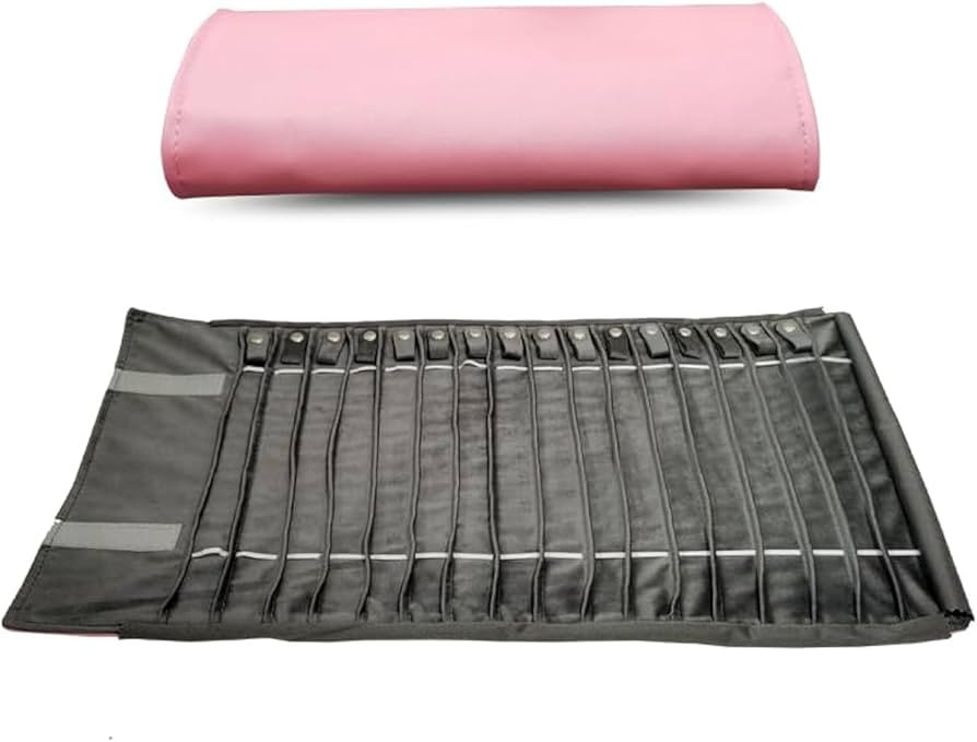 Portable Jewelry Roll Untangled Secure Necklace Travel Storage Bag Displays Holder 16 Chain (Pink... | Amazon (US)