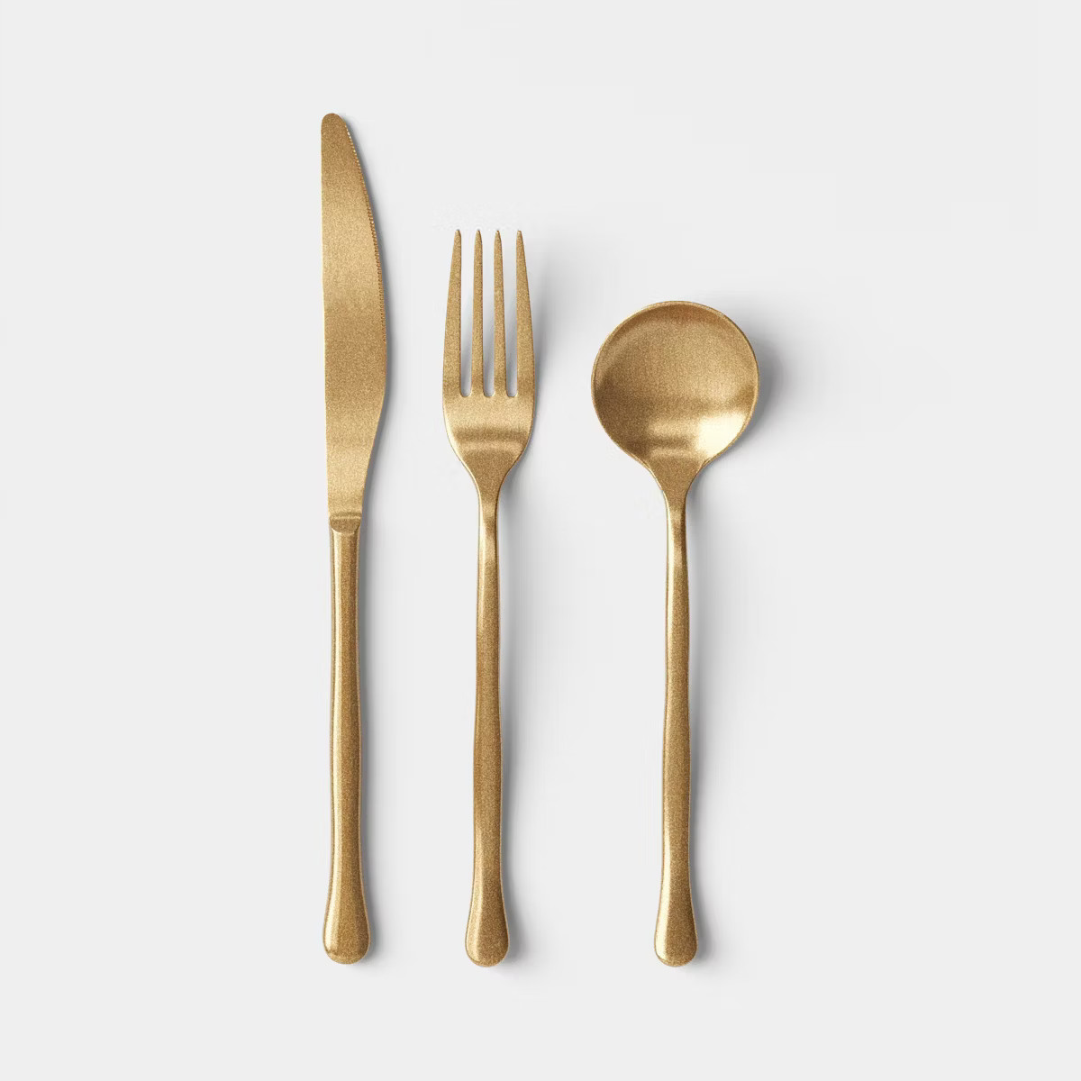 3pc Organic Tumbled Flatware Set Gold - Threshold™ | Target