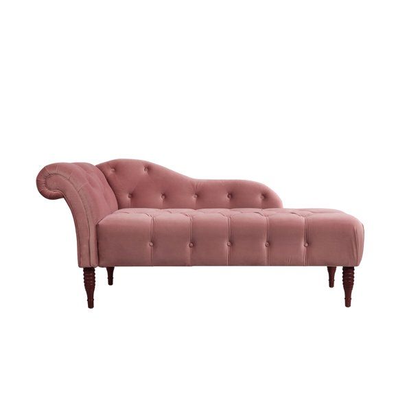 Samuel Tufted Roll Arm Chaise Lounge, Ash Rose | Walmart (US)