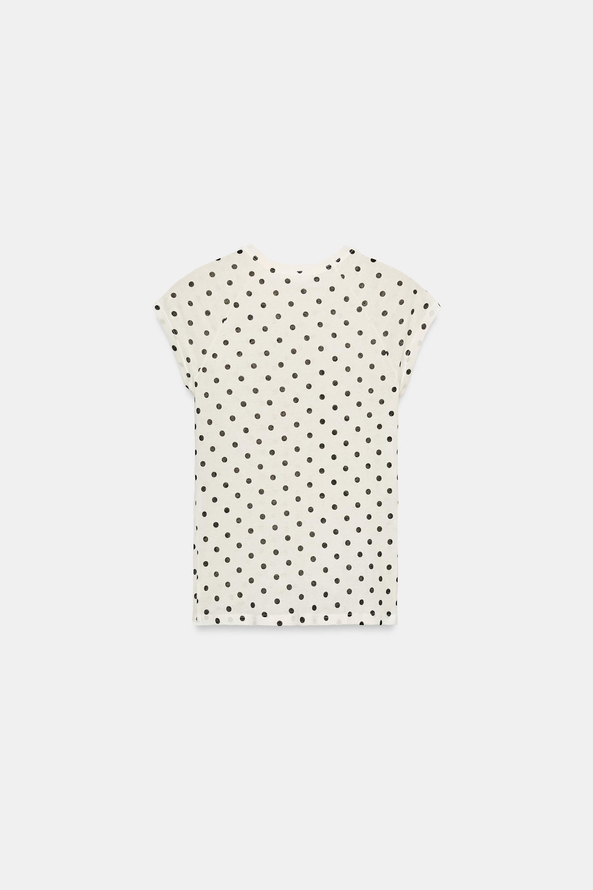 SUPIMA® POLKA DOT SHORT SLEEVE T-SHIRT | Zara US