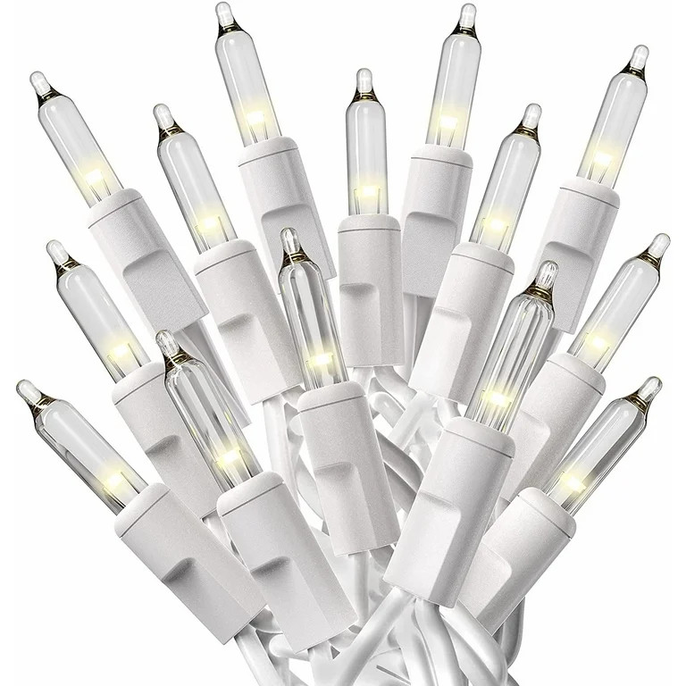 Prextex Christmas Lights (20 Feet, 100 Lights) - Clear White Christmas Tree Lights with White Wir... | Walmart (US)