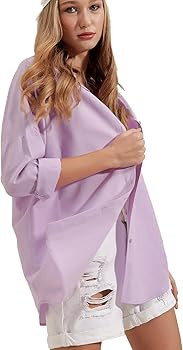 Womens Dressy Blouses Tops, Casual Long Sleeve Loose Fit Button Down Shirts | Amazon (US)