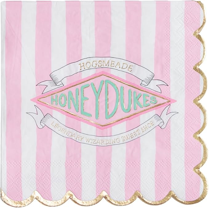 Harry Potter X Bonjour Fête Honeydukes Large Pink Stripe Napkins | Gold Foil | Premium 3-Ply Lun... | Amazon (US)
