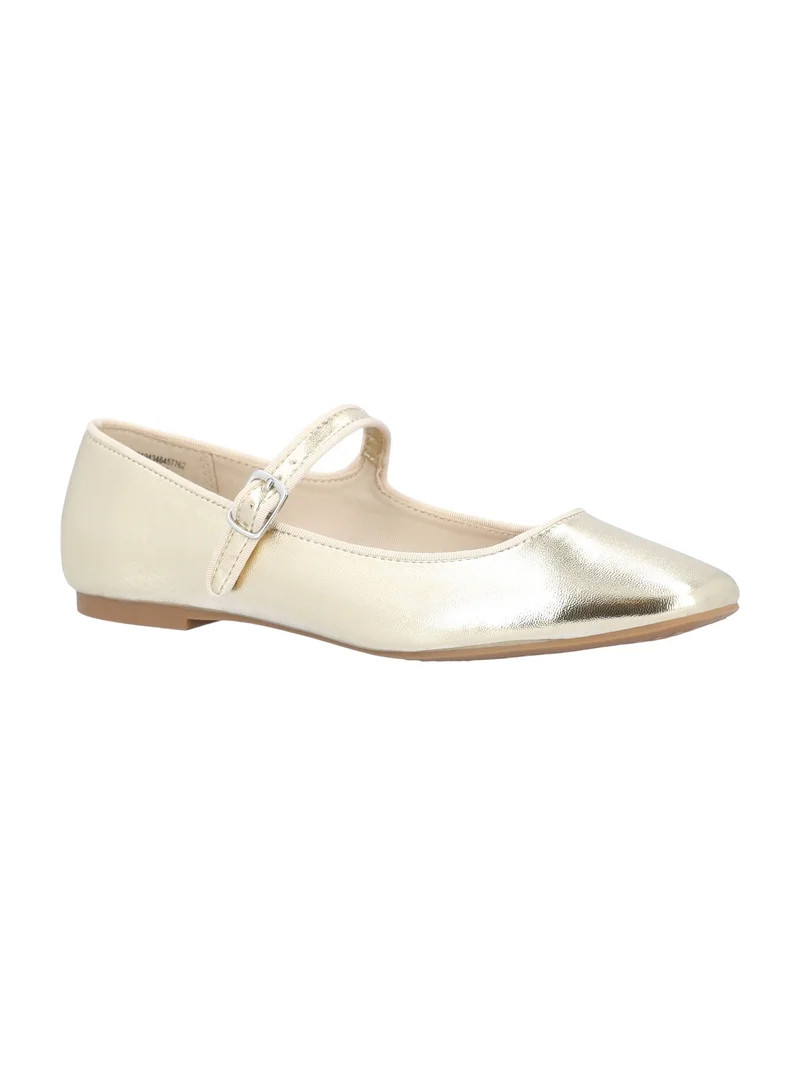 Time and Tru Women's Faux Leather Mary Jane Flats | Walmart (US)