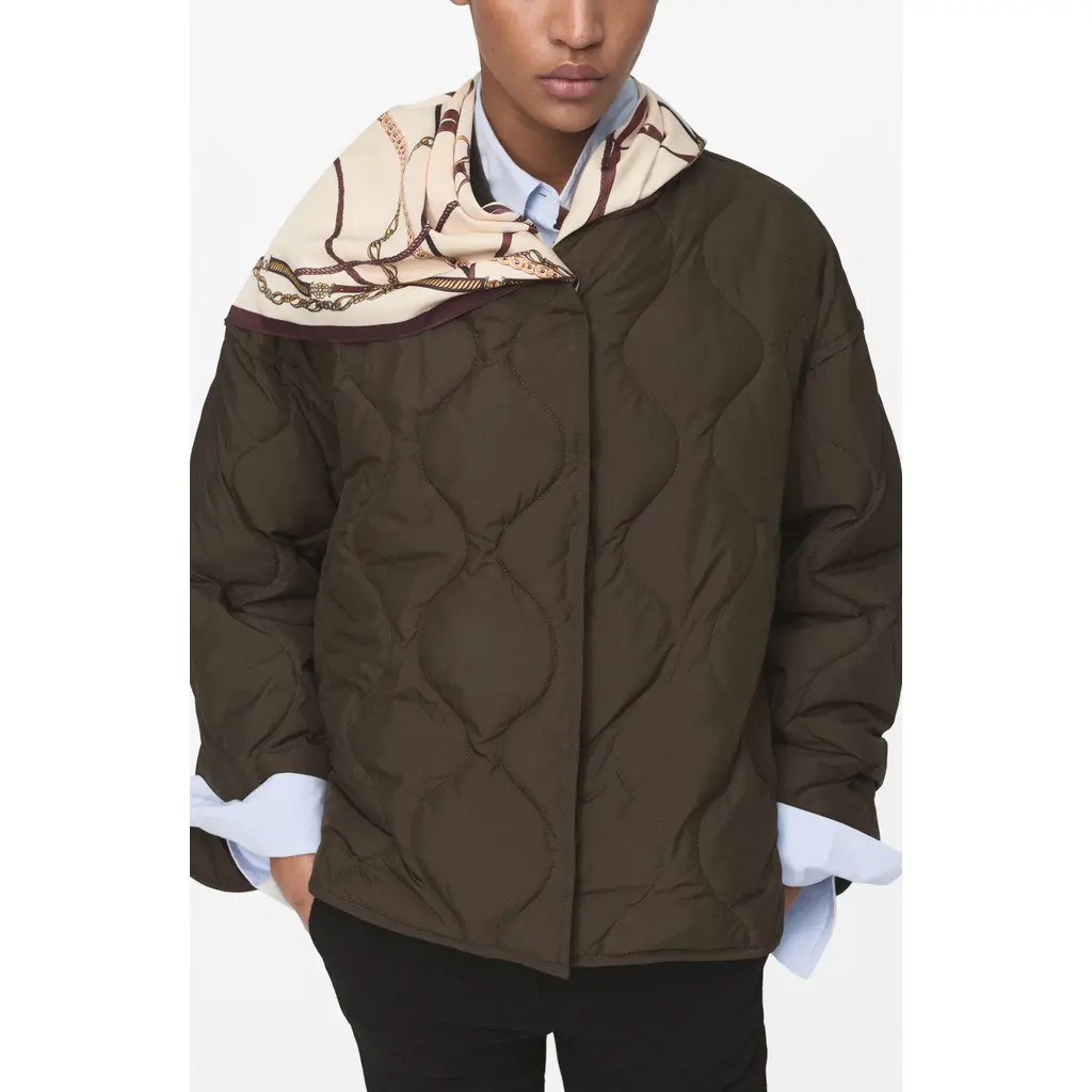 MANGO Quilted Anorak in Brown at Nordstrom, Size Large | Nordstrom