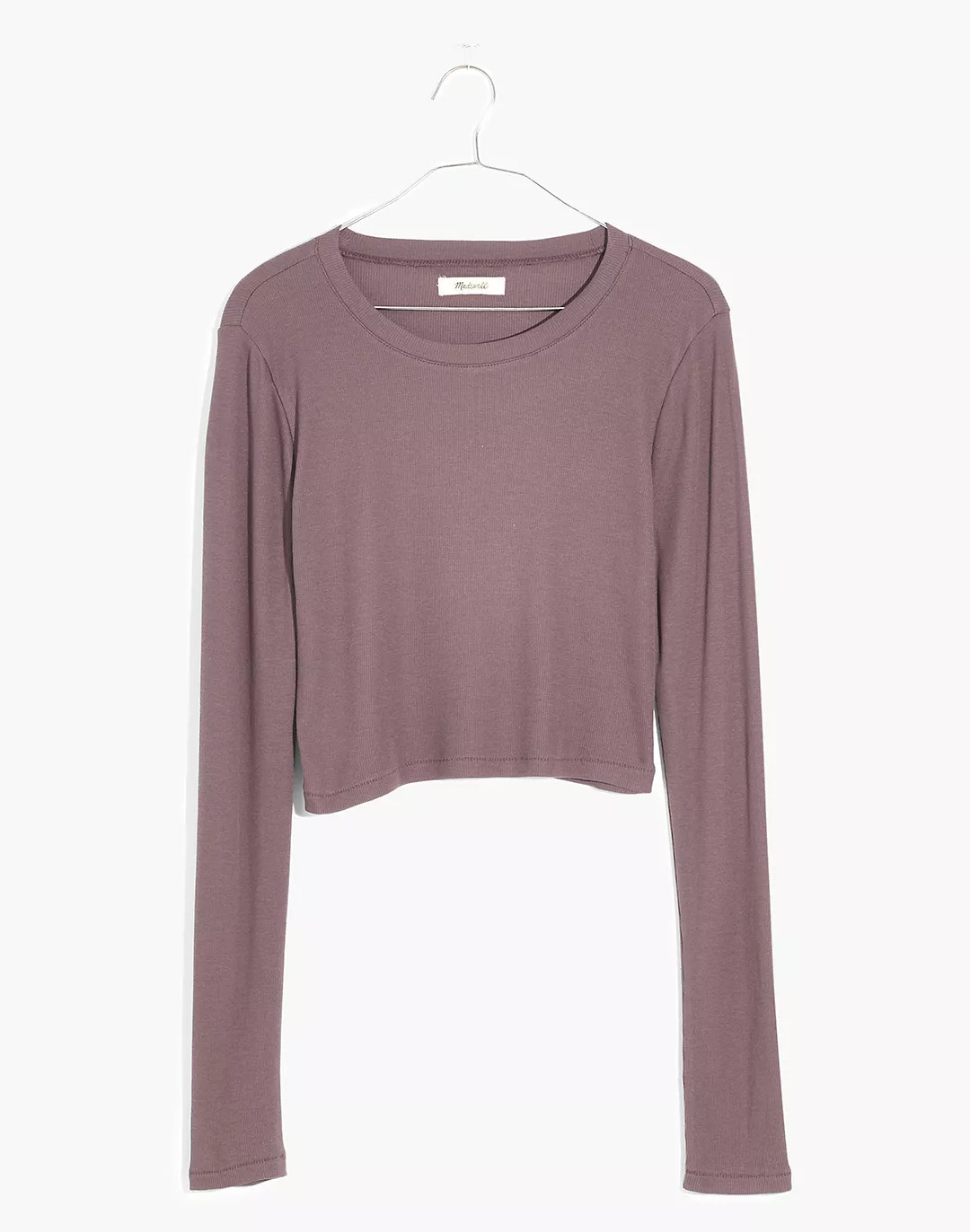 Fine Ribbed Supercrop Crewneck Long-Sleeve Tee | Madewell