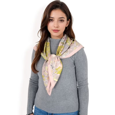 Anna-Kaci Women's Floral Paisley Satin Silk Scarf with Vibrant Prints and Elegant Square Design-Pink | Target