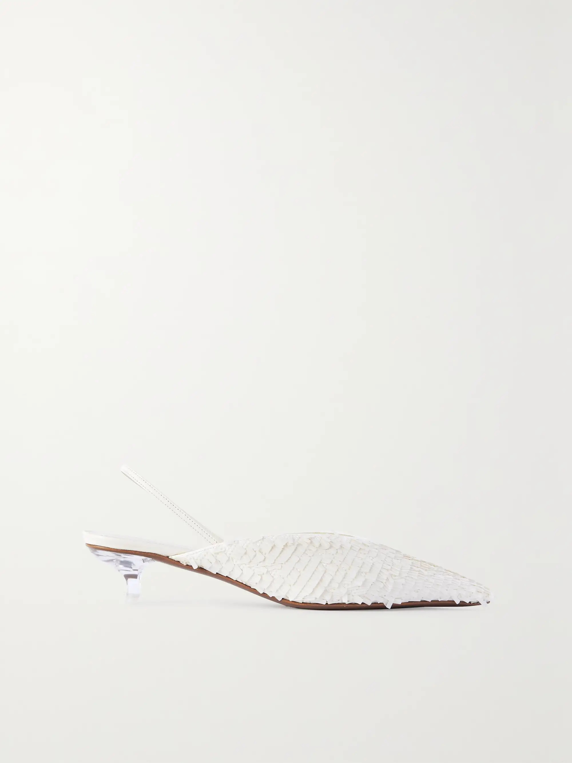 Irena sequined leather slingback pumps | NET-A-PORTER (US)