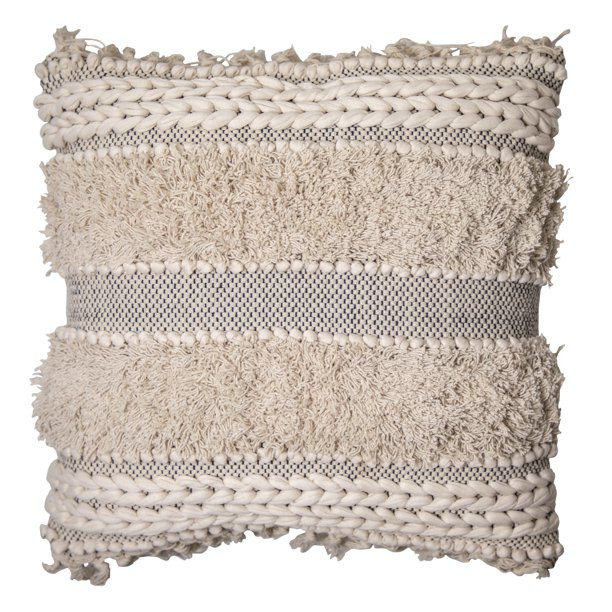 Better Homes & Gardens, Fringe & Textured Decorative Throw Pillow, 20x20, Natural | Walmart (US)