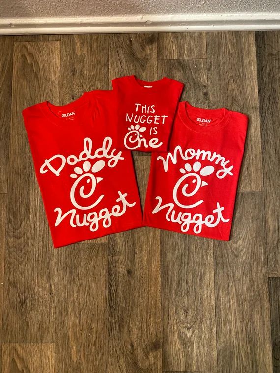 Chick Fil A Birthday Mommy Nugget Daddy Nugget Bundle Matching Adult T Shirts Birthday Party Fami... | Etsy (US)