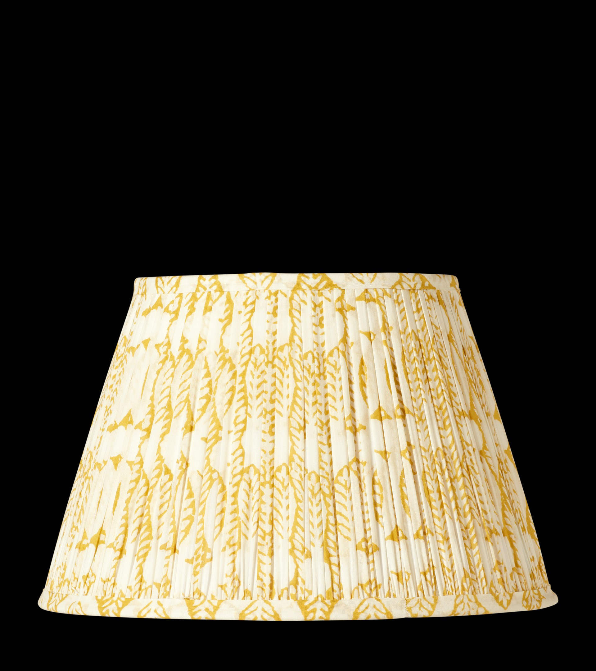 14in Pleated Daun Cotton Lampshade - Turmeric | OKA US