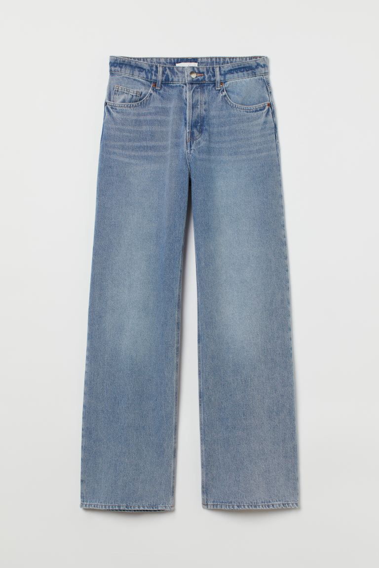 Wide High Jeans - Light denim blue - Ladies | H&M US | H&M (US)