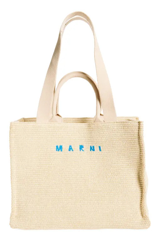 Marni Small Woven Tote Bag in White at Nordstrom | Nordstrom