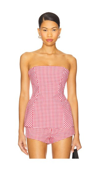 Amanda Uprichard Linda Top in Red. - size M | Revolve Clothing (Global)