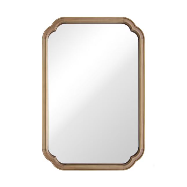 allen + roth 24-in W x 36-in H Natural Wood Polished Wall Mirror | Lowe's