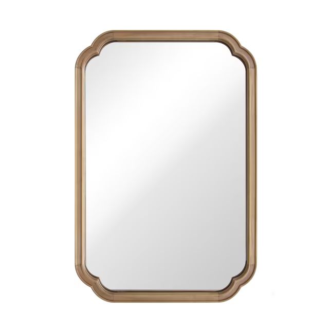 allen + roth 24-in W x 36-in H Natural Wood Polished Wall Mirror | Lowe's