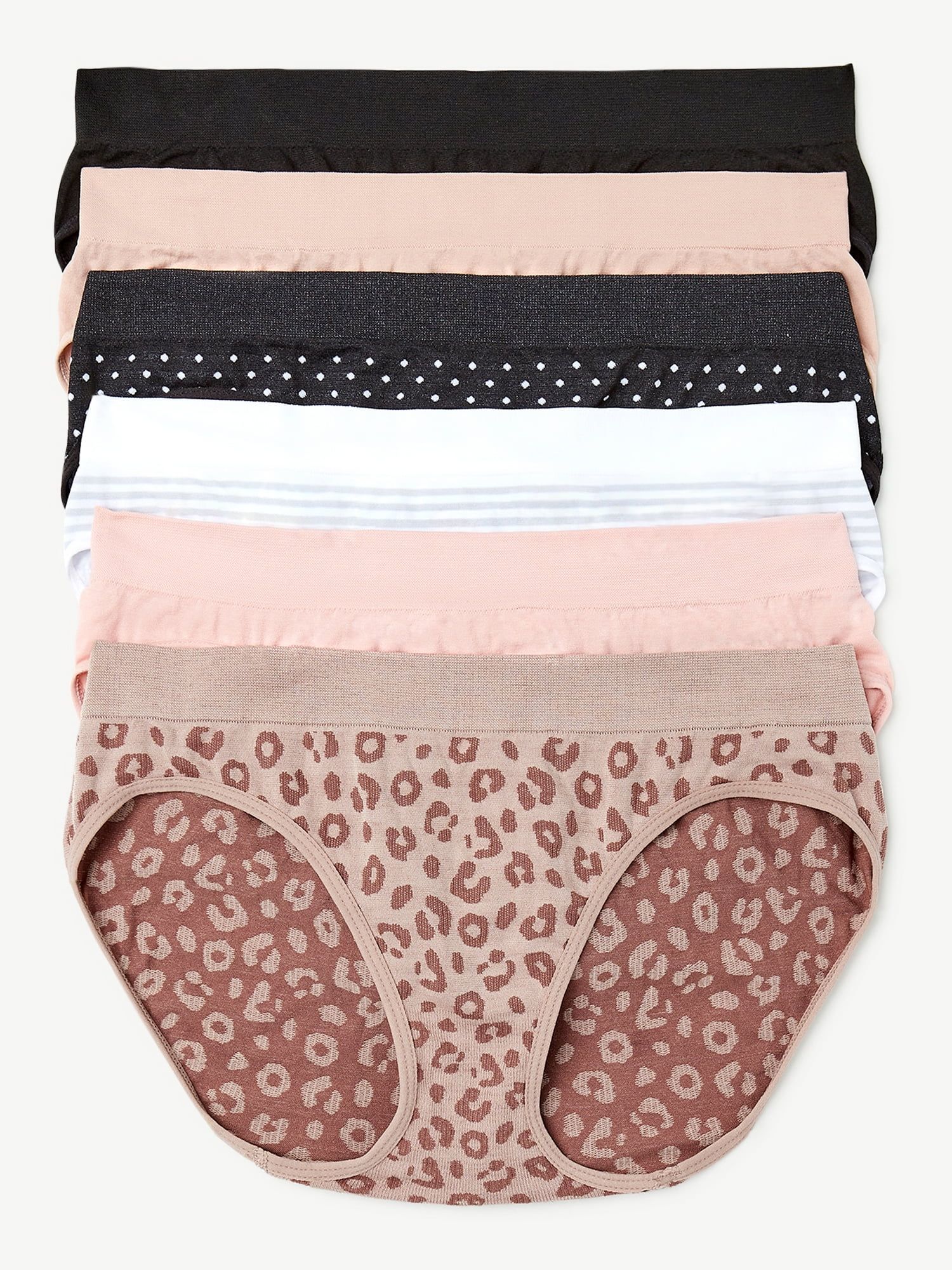 Joyspun Women's Seamless Bikini Panties, 6-Pack, Sizes XS to 3XL | Walmart (US)