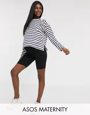 ASOS DESIGN Maternity overbump legging shorts in rib | ASOS | ASOS (Global)