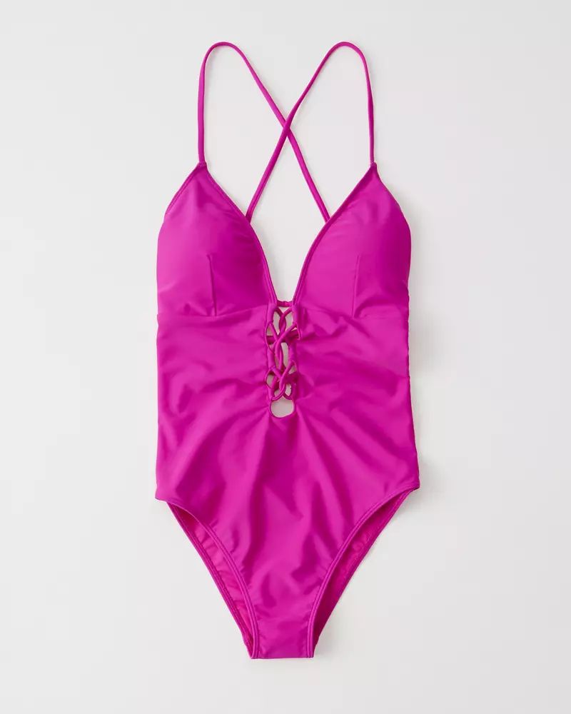 Strappy Plunge One Piece Swimsuit | Abercrombie & Fitch US & UK