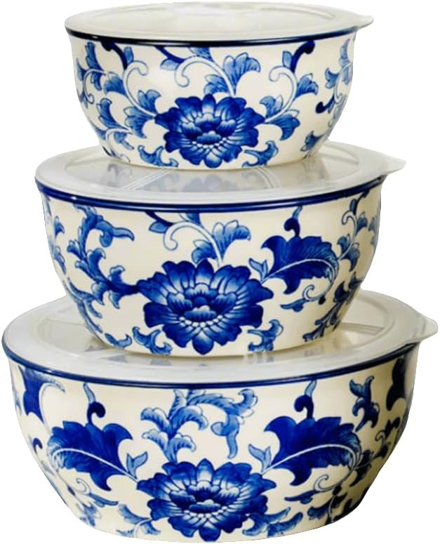 Euro Ceramica Blue Garden Bowl Set | Amazon (US)