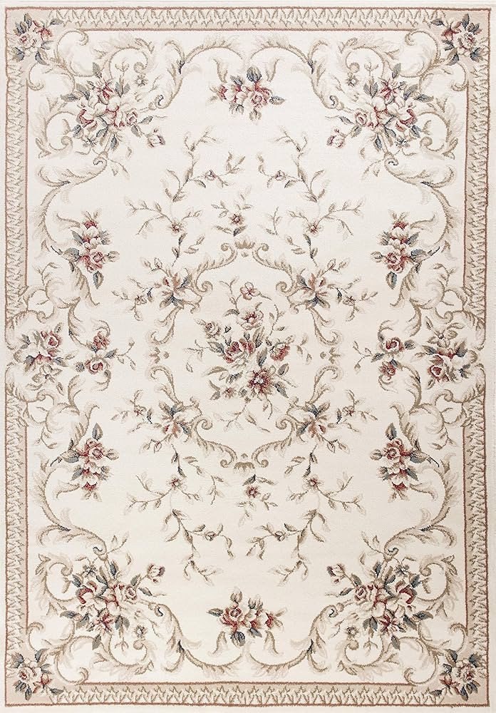 Classic Floral 5'3 x 7'7 Accent Rug in Ivory, | Amazon (US)