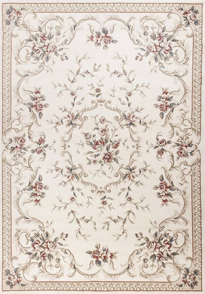 Classic Floral 5'3 x 7'7 Accent Rug in Ivory, | Amazon (US)
