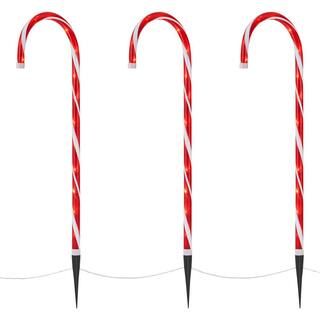 Home Accents Holiday 3 ft. Warm White Candy Cane LED Pathway Lights (Set of 3) 23RT04623181 - The... | The Home Depot