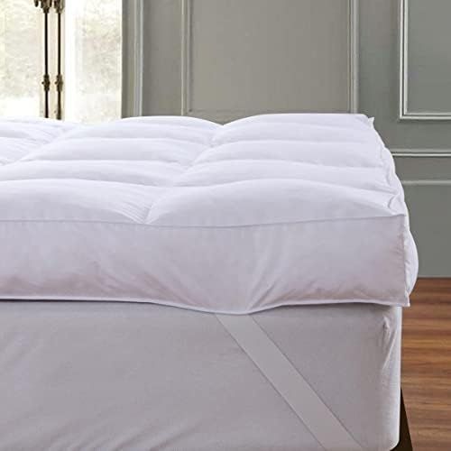 WhatsBedding 5 Inch Memory Foam Mattress Topper Queen Size, 100% Cotton Cover Breathable Fluffy Shredded Memory Foam Filled Pillow Top, Anti-Slip Bottom, 4 Anchor Elastic Bands, 80x60x5 Inch