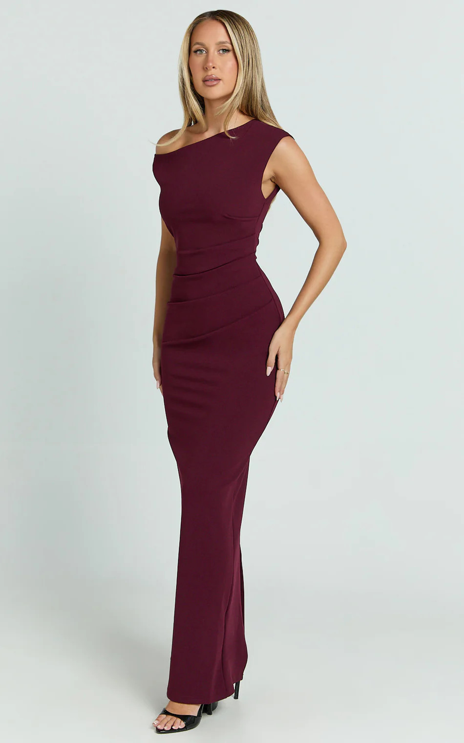 Genie Maxi Dress - Off The Shoulder Dress in Wine | Showpo (US, UK & Europe)