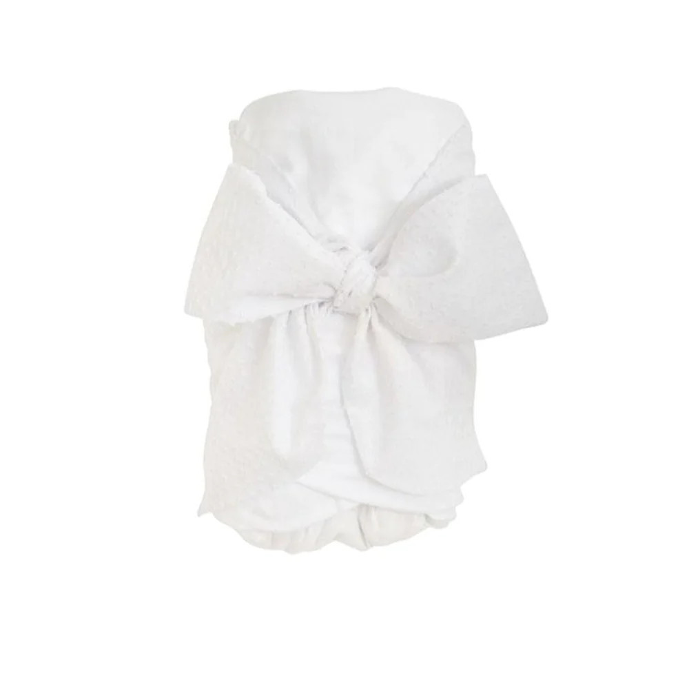 Bow Swaddle ® - Worth Avenue White Dallas Dot | The Beaufort Bonnet Company