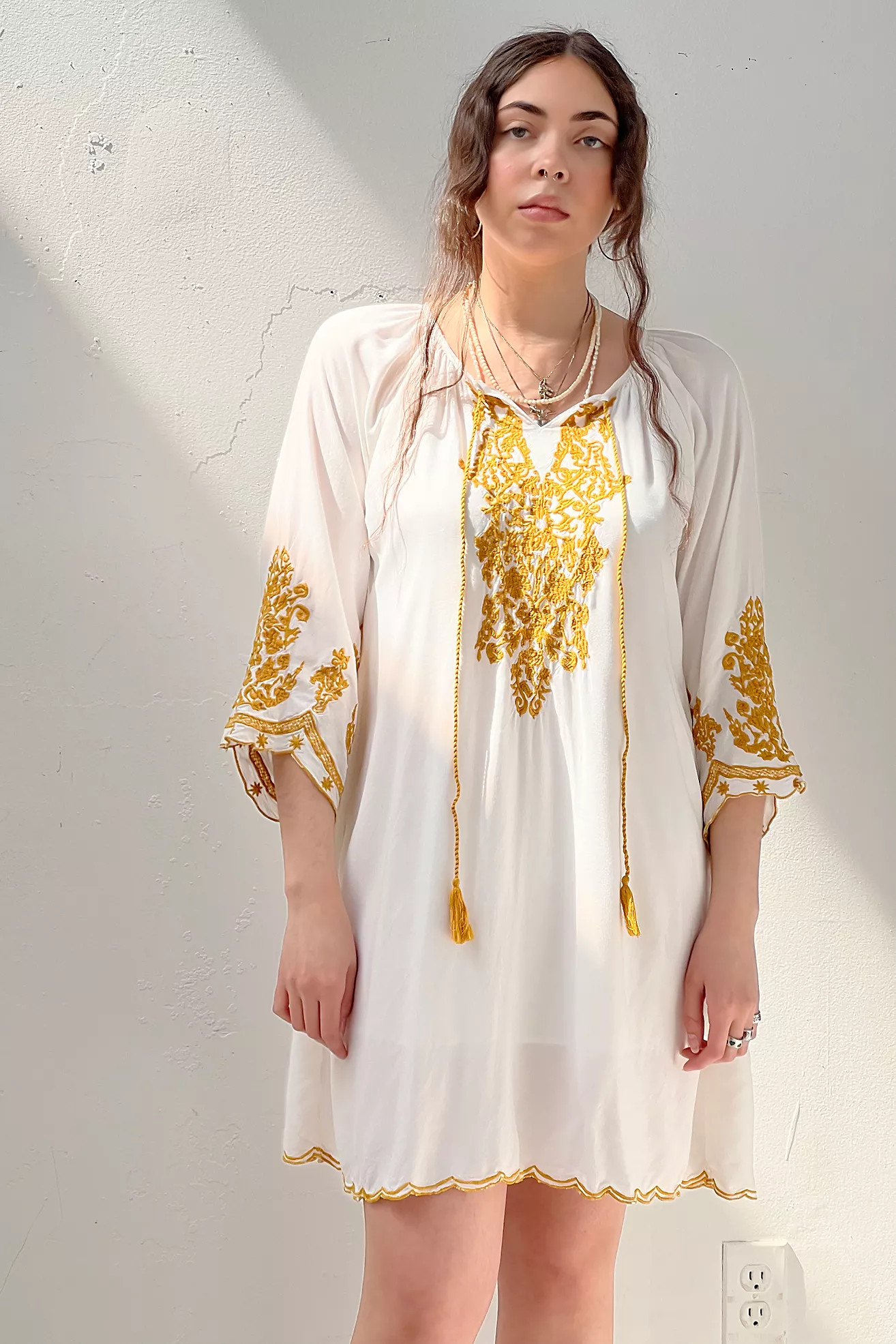 Vintage Golden Embroidered Dress Selected by Anna Corinna | Free People (Global - UK&FR Excluded)