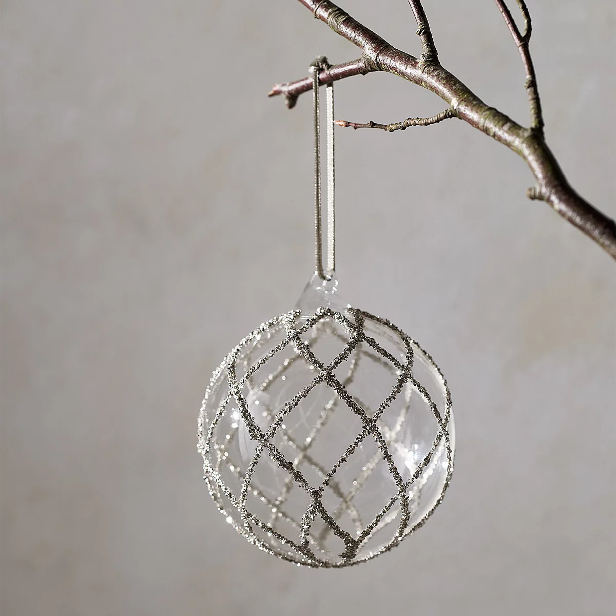 Glitter Swirl Bauble – 10cm | The White Company UK & ROW
