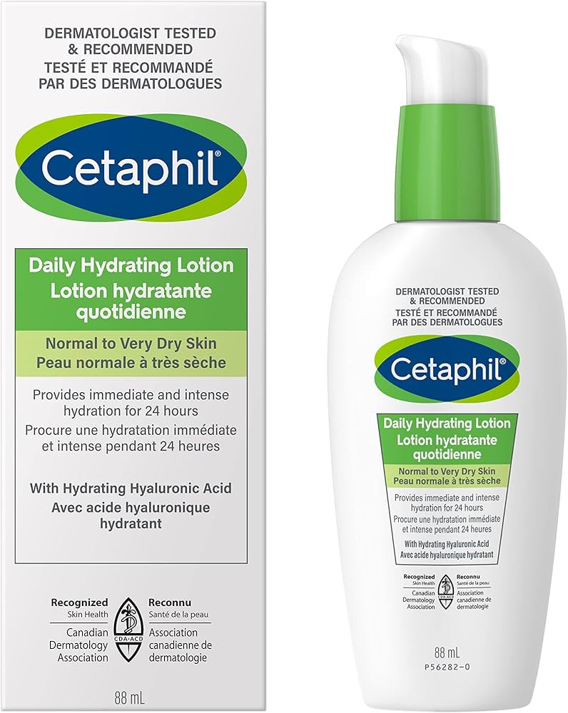 Cetaphil Daily Hydrating Lotion with Hyaluronic Acid - 24Hr Hydration - Fragrance-Free, Paraben-F... | Amazon (CA)