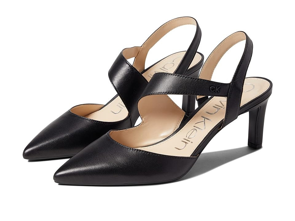 Calvin Klein Larin Women's Shoes Black Leather : 8.5 M | Zappos