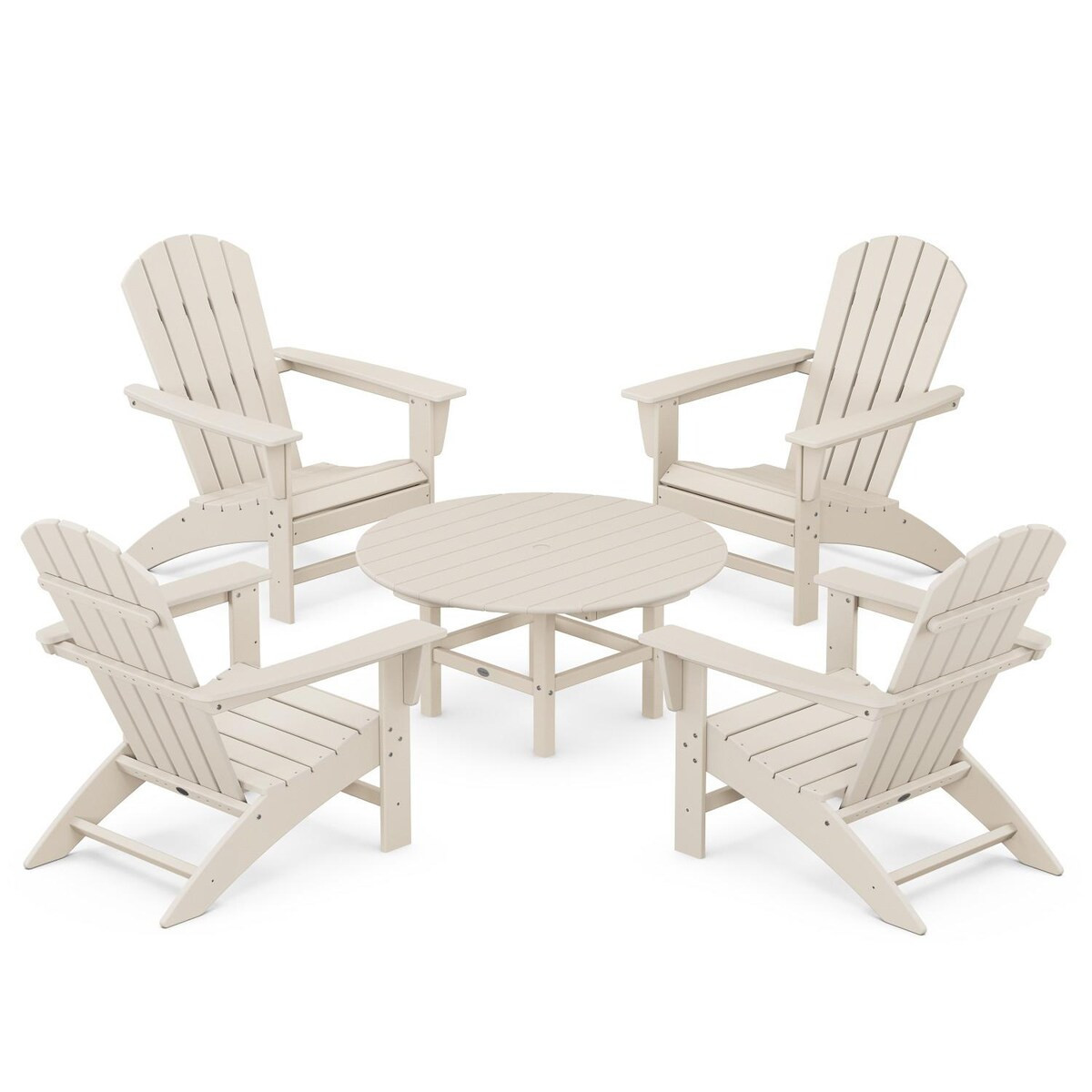 POLYWOOD Nautical 5 Pc Recycled Plastic Seating Set in Sand by - PWS705-1-SA | BBQ Guys