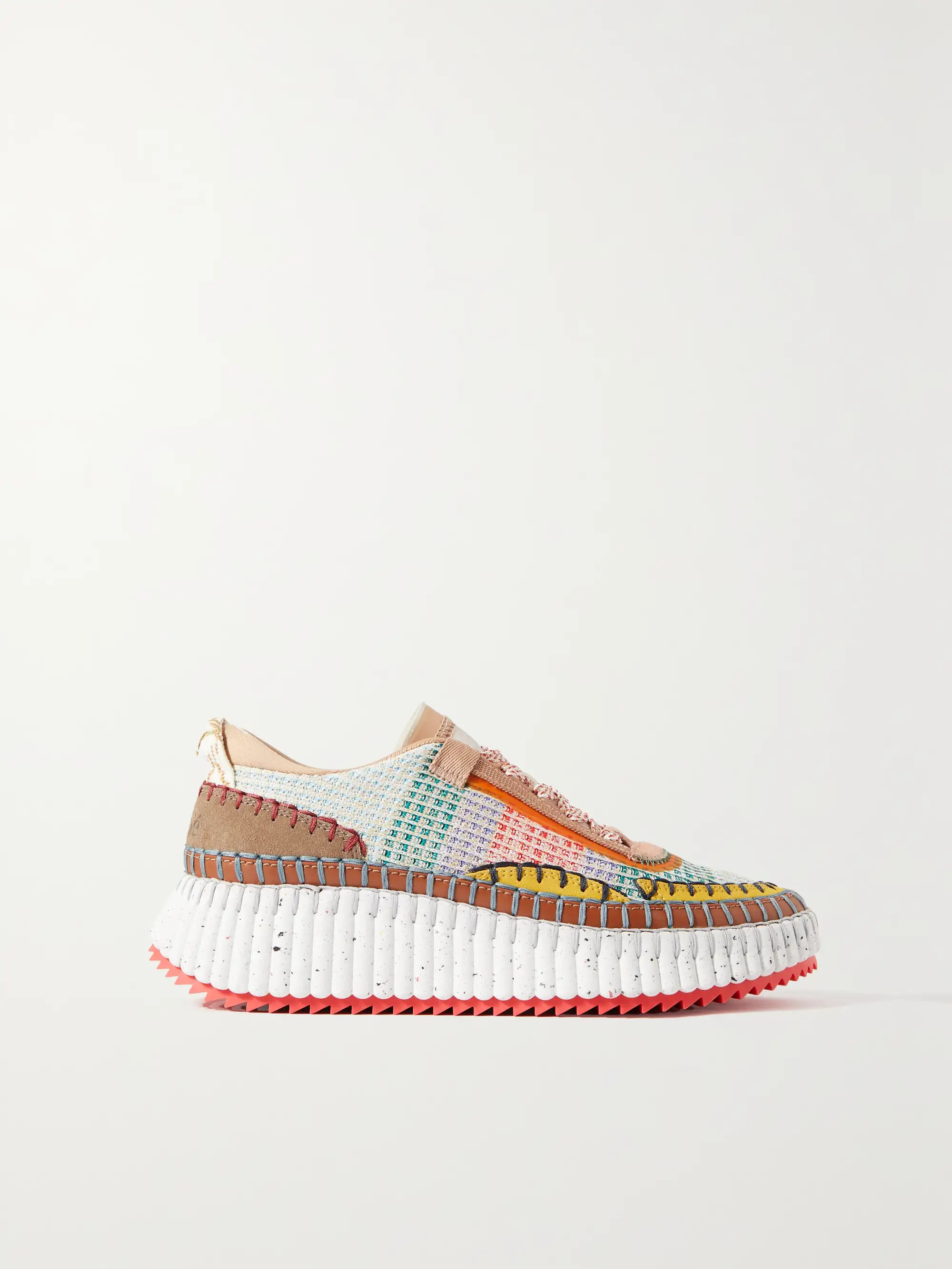 Nama embroidered suede and recycled-mesh sneakers | NET-A-PORTER (US)